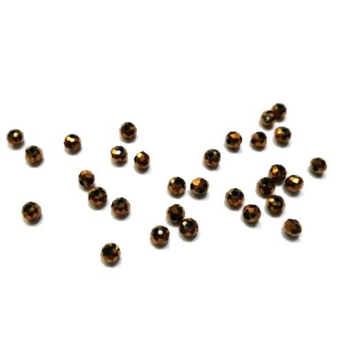 Beads / Crystal Beads- 4mm - copper metallic brown  - 30pcs / Beads for crafting
