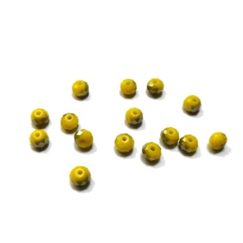 Beads / Crystal Beads - 6mm -silver smoked yellow- 15pcs / Beads for crafting