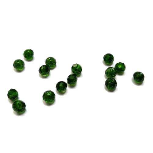 Beads / Crystal Beads - 6mm -clear dark green- 15pcs / Beads for crafting