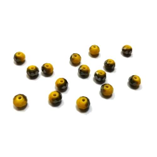 Beads / Crystal Beads - 6mm -silver smoked yellow- 15pcs / Beads for crafting