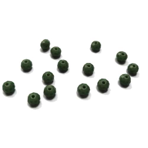 Beads / Crystal Beads - 6mm -mat medium green- 15pcs / Beads for crafting