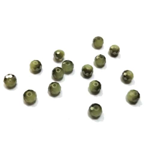 Beads / Crystal Beads - 6mm -grey smoked light green- 15pcs / Beads for crafting