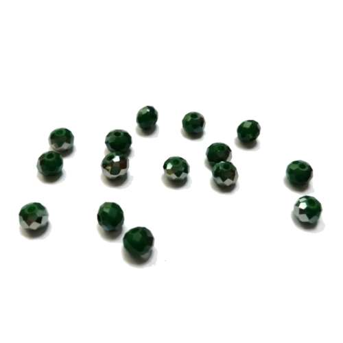 Beads / Crystal Beads - 6mm -silver smoked green- 15pcs / Beads for crafting