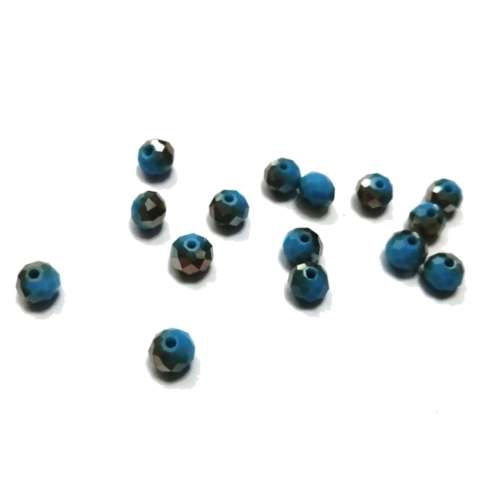 Beads / Crystal Beads - 6mm -golden smoked blue  - 15pcs / Beads for crafting