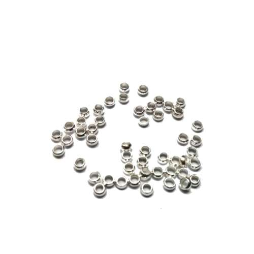 Beads / Metal Beads - 50pcs   - 1.5x3mm -tiny spacer rings -Hole +/- 2.0mm / Beads for crafting