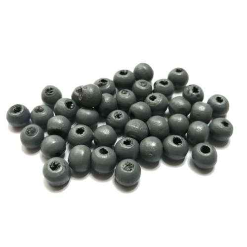 Beads / Wood Beads - grey- 40pcs - 8mm / Beads for crafting