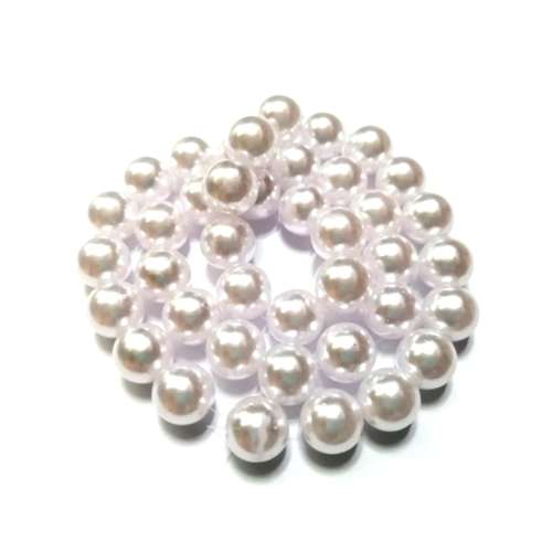 Beads / Acrylic Beads -10mm-40pcs -pearl optic -pure white-40cm String / Beads for crafting
