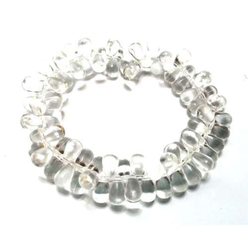 Beads / Acrylic Beads -12mm -60pcs -glass optic - Teardrops -20cm String / Beads for crafting