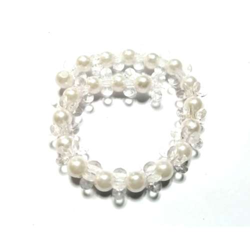 Beads /Acrylic Beads - 12mm -  40 pcs - white/colorless -22cm String- for jewellery crafting