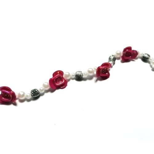 Beads / Crafting Fun - Acrylic Beads -3-12mm- 32 pcs - incl. 33cm elastic- for jewellery crafting