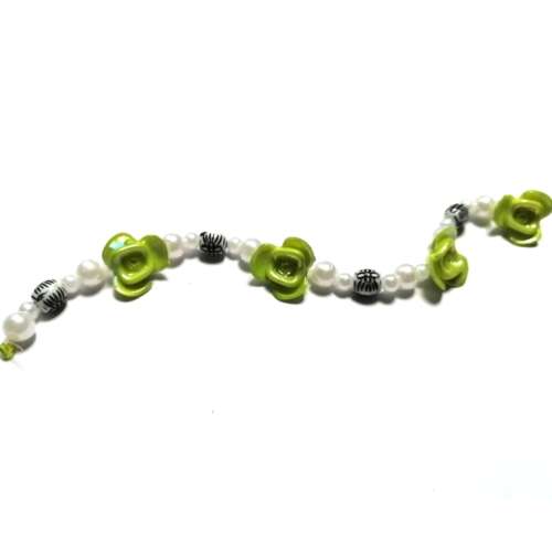 Beads / Crafting Fun - Acrylic Beads -3-12mm- 32 pcs - incl. 33cm elastic- for jewellery crafting