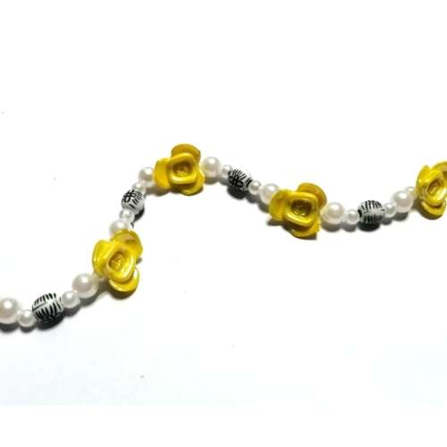Beads / Crafting Fun - Acrylic Beads -3-12mm- 32 pcs - incl. 33cm elastic- for jewellery crafting