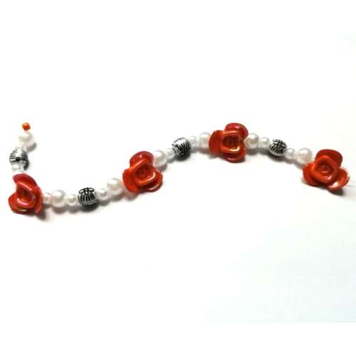 Beads / Crafting Fun - Acrylic Beads -3-12mm- 32 pcs - incl. 33cm elastic- for jewellery crafting