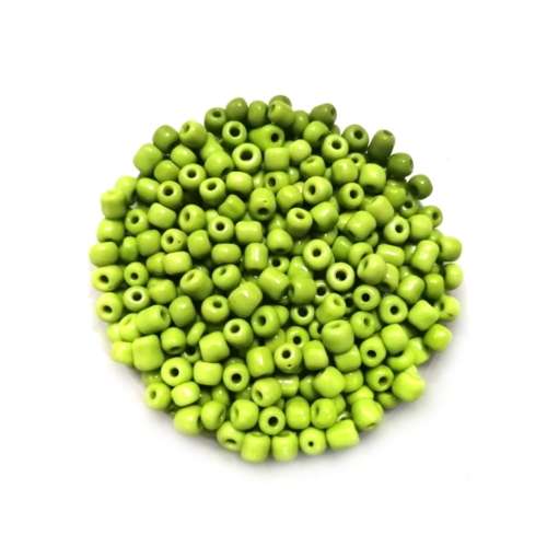 Beads / Glass  Seed Beads +/-1100pcs  - 4mm Size 6- Spring Green-100g / Beads for crafting