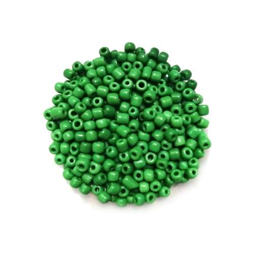 Beads / Glass  Seed Beads +/-1100pcs  - 4mm Size 6- Leaf Green-100g / Beads for crafting
