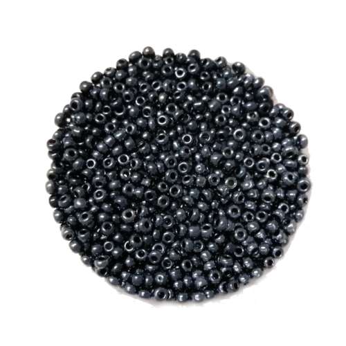 Beads / Glass  Seed Beads - 650pcs  - 2mm -Size 11 - dark blue grey / Beads for crafting