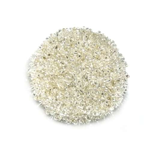 Beads / Glass  Seed Beads +/- 3800pcs  - 2mm Size 11 - silver -100g / Beads for crafting