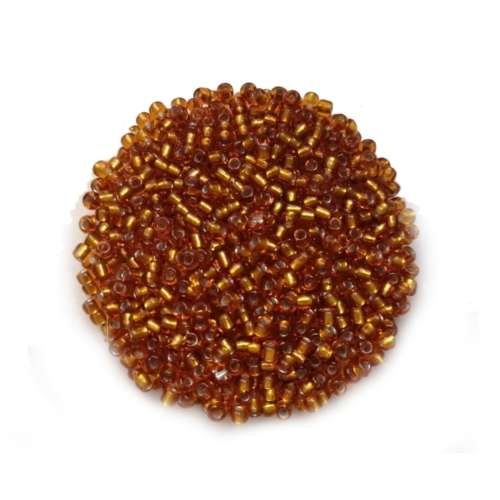 Beads / Glass  Seed Beads +/-500pcs -3mm Size 8- Amber Brown / Beads for crafting