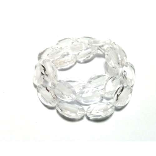 Beads / Acrylic Beads -20x12mm -5 pcs-colorless-white filling-45cm String- for jewellery crafting