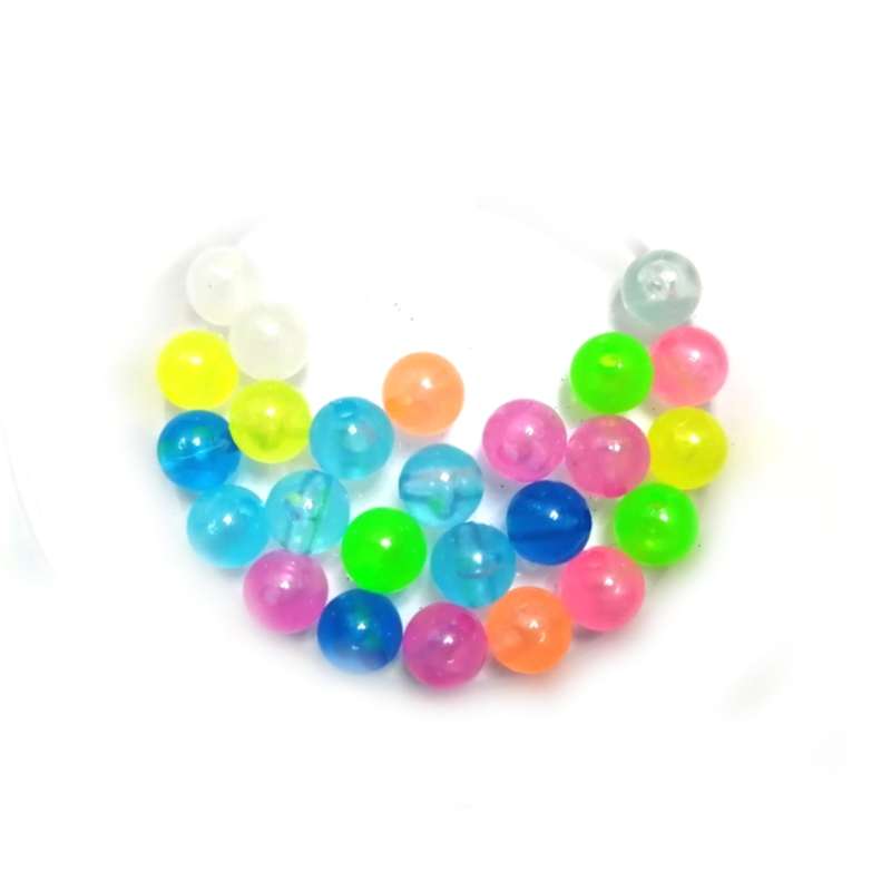 Beads / Acrylic Beads - 8mm balls-  25pcs - Glow in the Dark- color mix / Beads for crafting