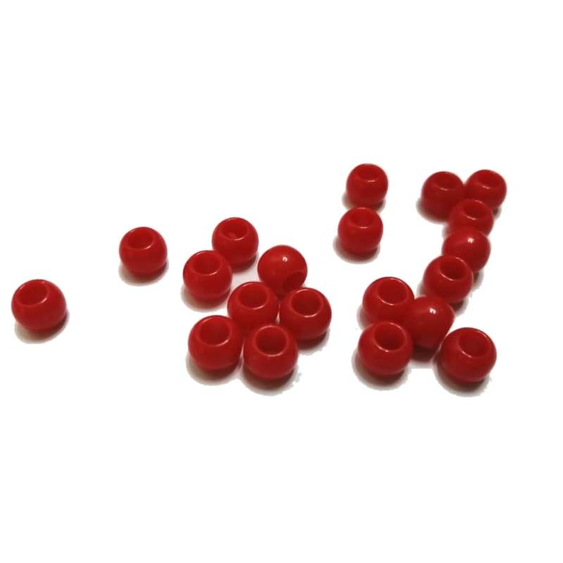 Beads / Acrylic Beads - 8mm balls-  20pcs - red- Hole 4mm / Beads for crafting