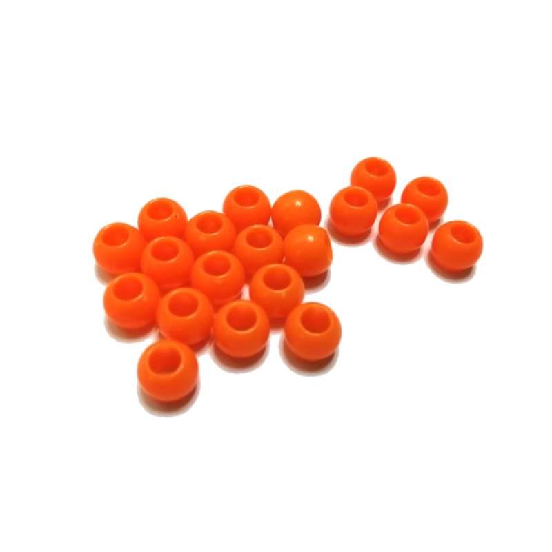Beads / Acrylic Beads - 8mm balls-  20pcs - orange- Hole 4mm / Beads for crafting