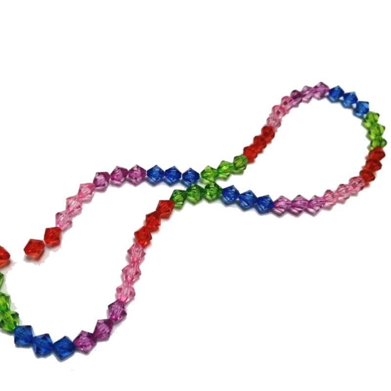 Beads / Acrylic Beads -6mm -60pcs-color mix - crystal optic bicone- for jewellery crafting