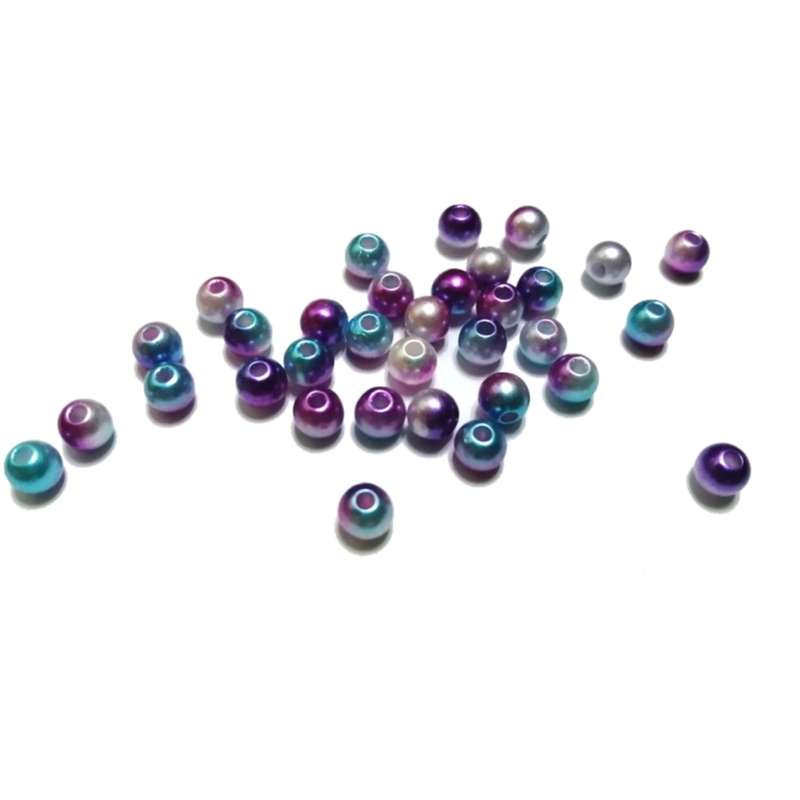 Beads / Acrylic Beads -6mm ball -40pcs- purple / blue blurred / Beads for crafting