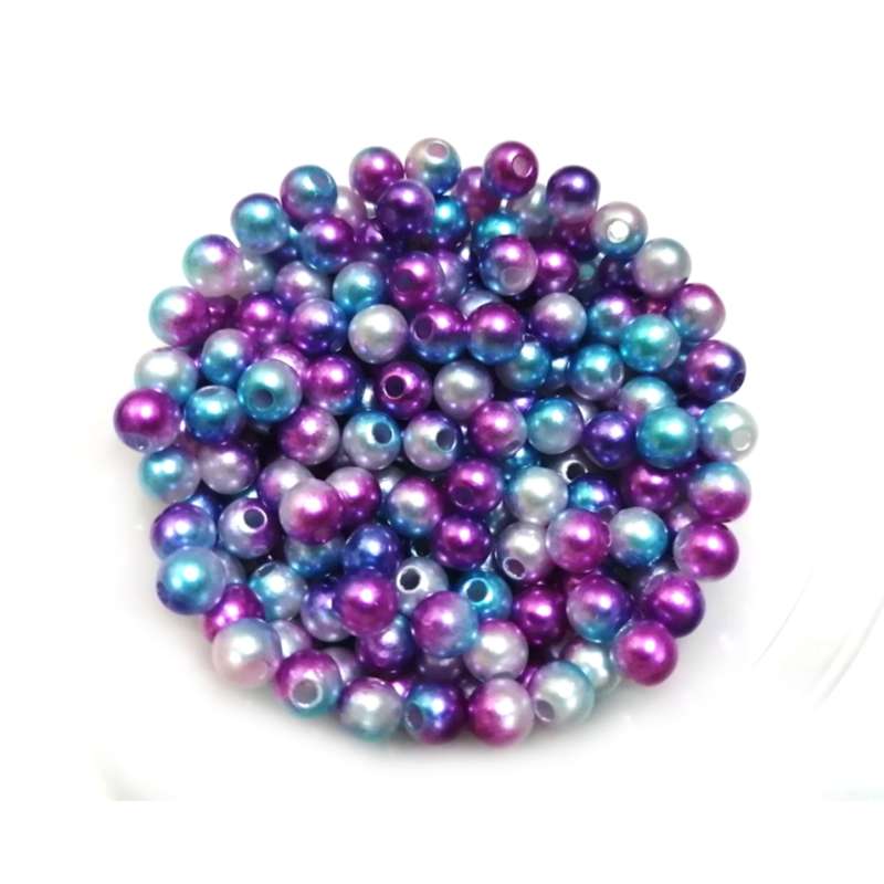 Beads / Acrylic Beads -6mm ball -200pcs- purple / blue blurred / Beads for crafting