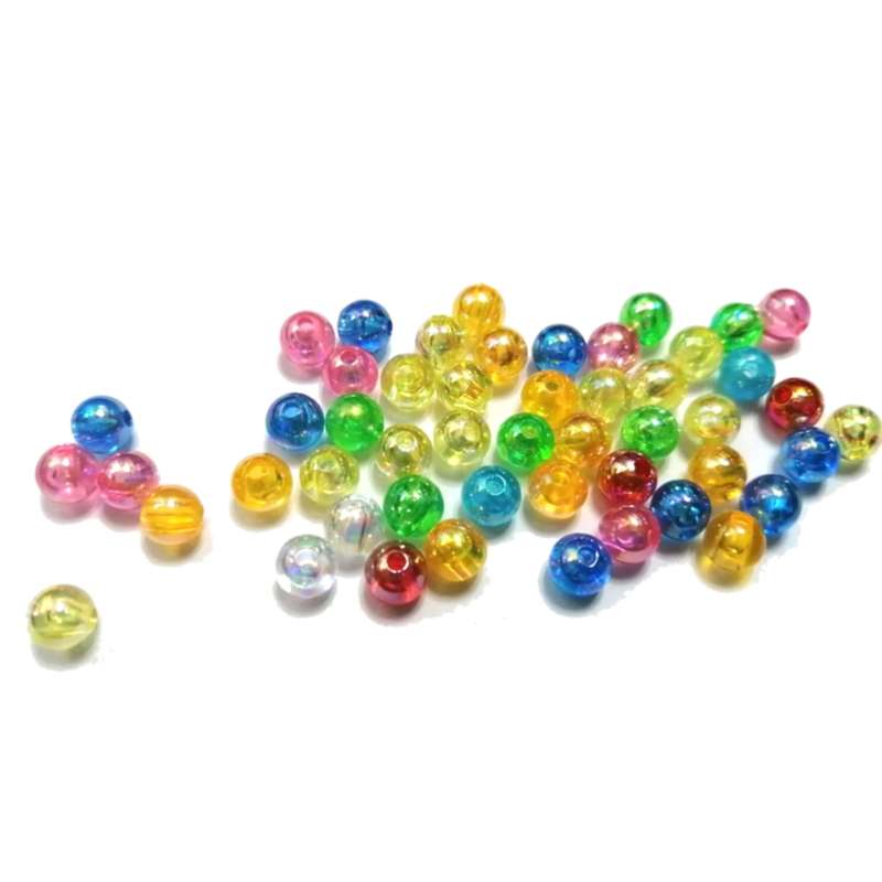 Beads / Acrylic Beads - 6mm ball -  50pcs - glossy glass optic- color mix / Beads for crafting