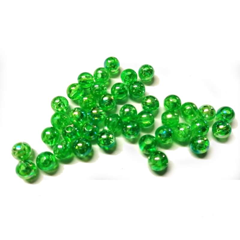 Beads / Acrylic Beads - 6mm ball -  40pcs - green - glossy glass optic / Beads for crafting