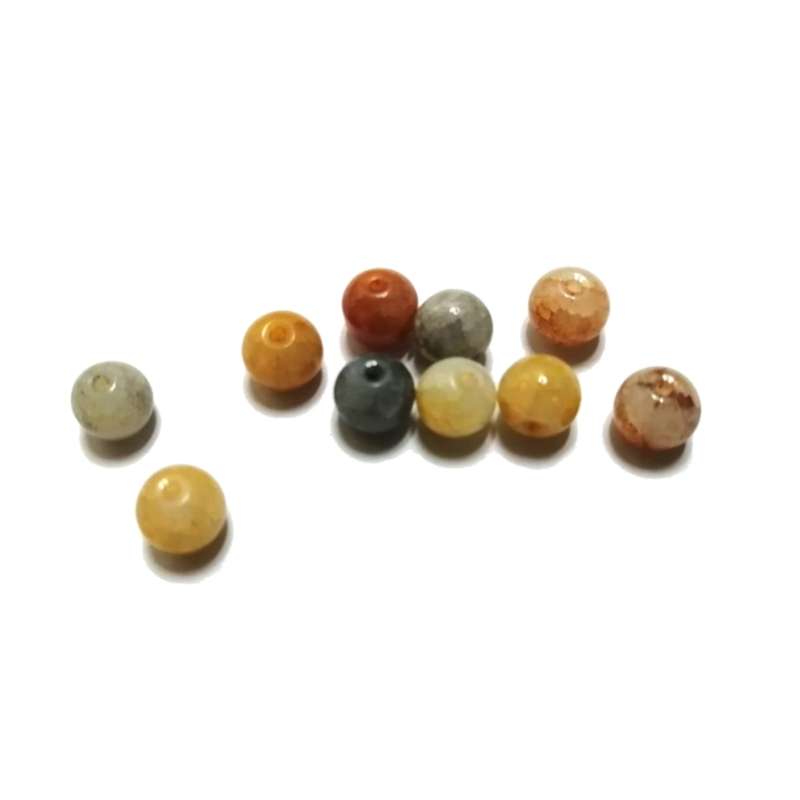 Beads / Glass Beads - 10pcs  -8mm ball - naturally gemstone look / Beads for crafting