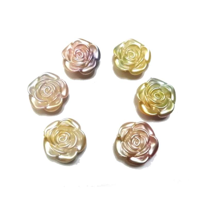 Beads / Acrylic Beads -19mm roses -6pcs- pastel tones  blurred / Beads for crafting