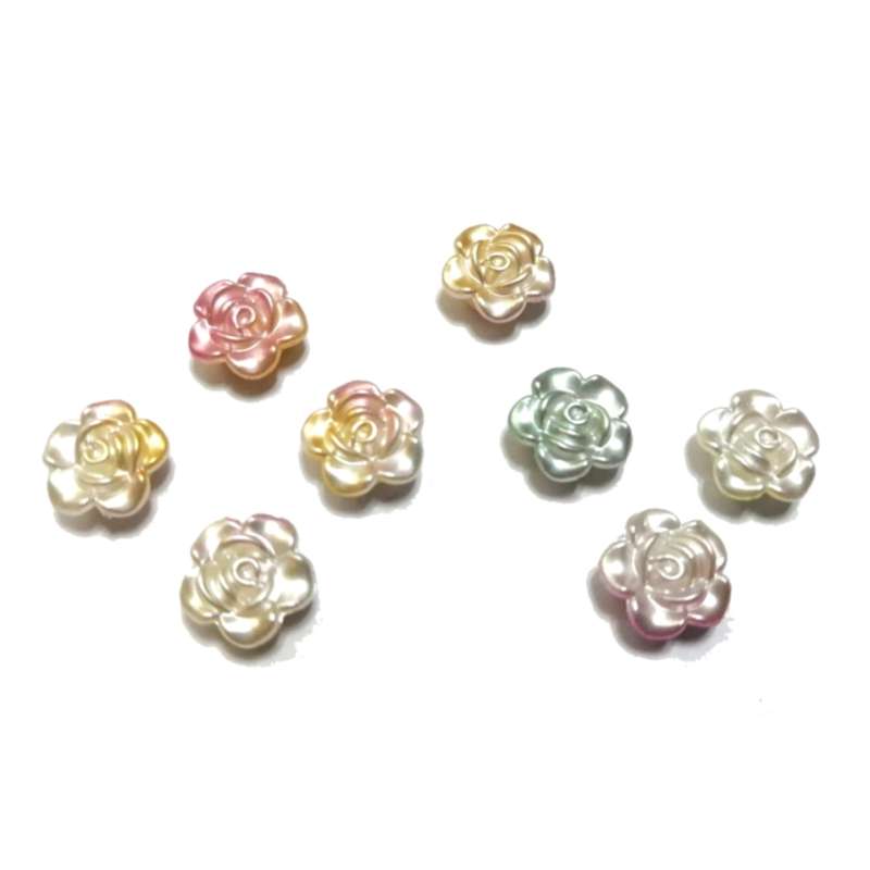 Beads / Acrylic Beads -12mm roses -8pcs- pastel tones  blurred / Beads for crafting
