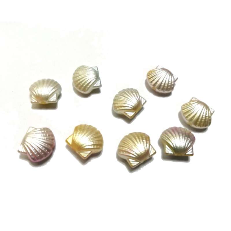 Beads / Acrylic Beads -12mm shells -8pcs- pastel tones  blurred / Beads for crafting