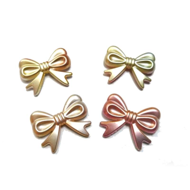 Beads / Acrylic Beads -28mm ribbons -4pcs- pastel tones  blurred / Beads for crafting