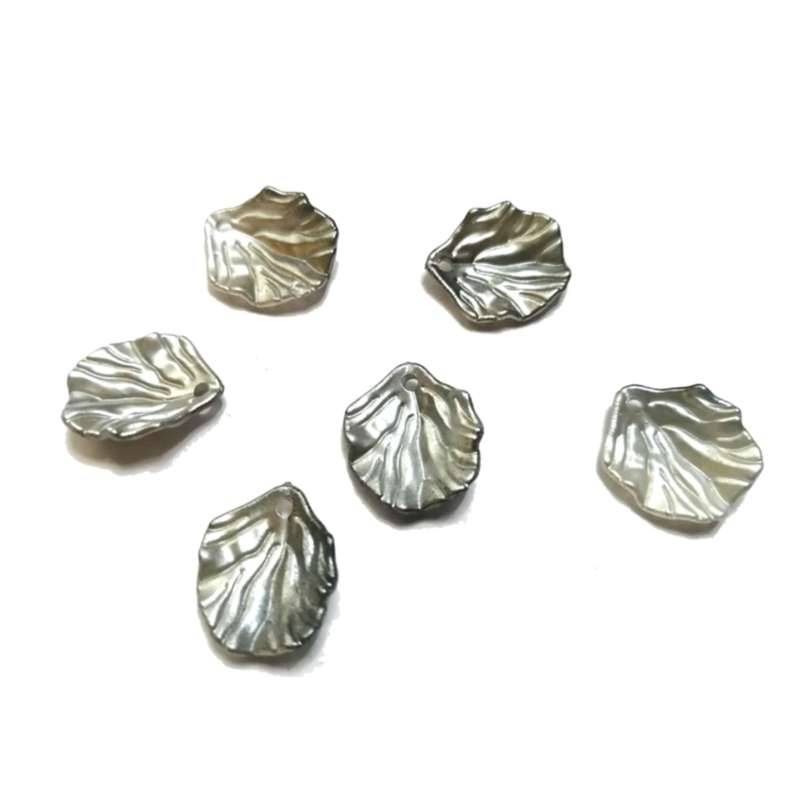 Beads / Acrylic Beads -18mm leaves -6pcs- grey tones  blurred / Beads for crafting