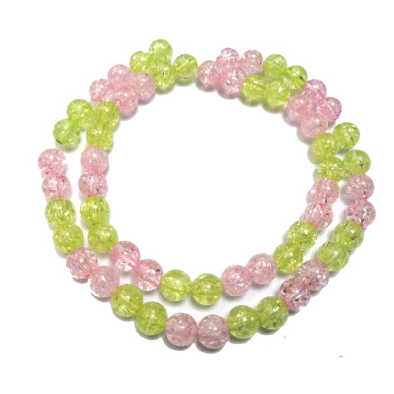 Beads / Acrylic Beads - 8mm -  60 pcs - color mix - glass crackle optic / Beads for crafting
