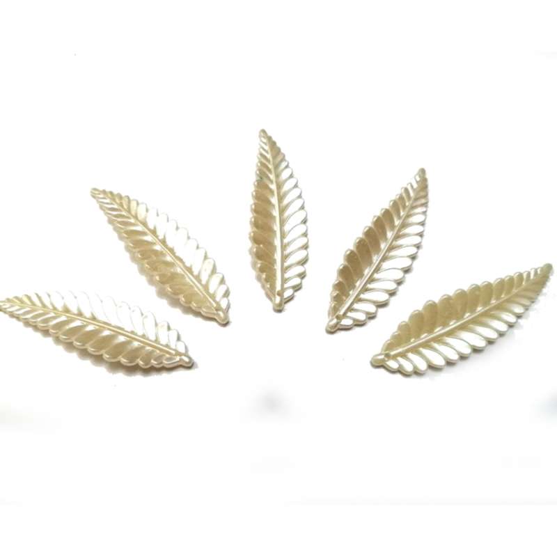 Beads / Acrylic Beads / Pendants - 53x16mm -  20pcs -Pearl Optic Leaves / Beads for crafting