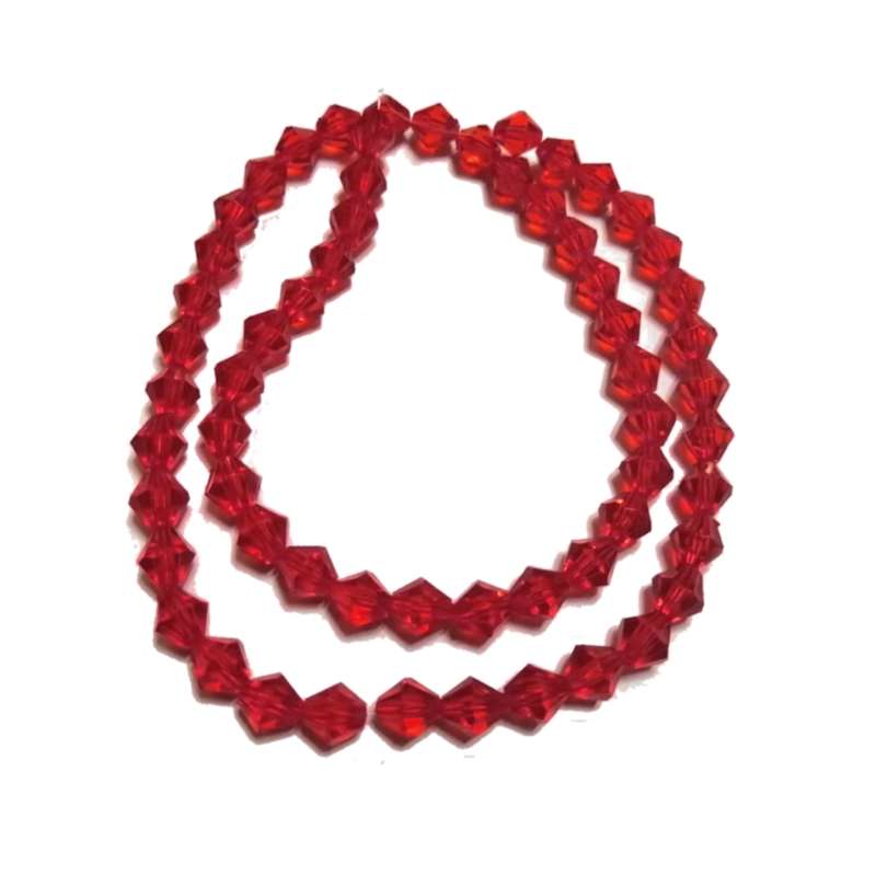 Beads / Acrylic Beads -8mm -60pcs-red facetted bicone- crystal optic / Beads for crafting