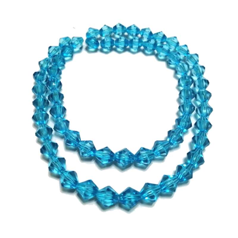 Beads / Acrylic Beads -8mm -60pcs-blue facetted bicone- crystal optic / Beads for crafting