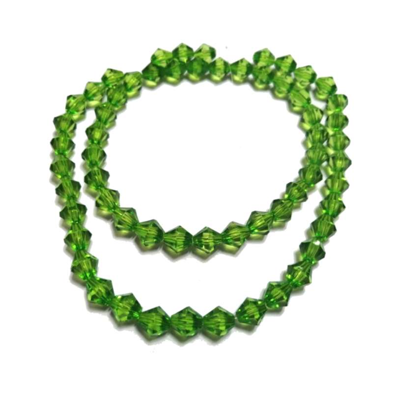 Beads / Acrylic Beads -8mm -60pcs-green facetted bicone- crystal optic / Beads for crafting