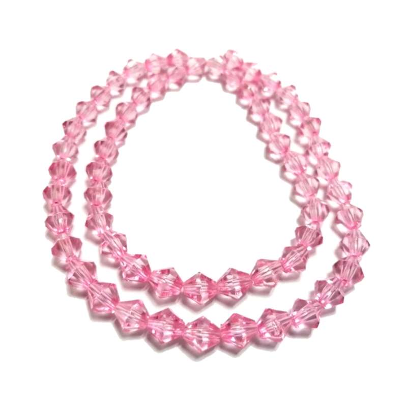 Beads / Acrylic Beads -8mm -10pcs-pink facetted bicone- crystal optic / Beads for crafting