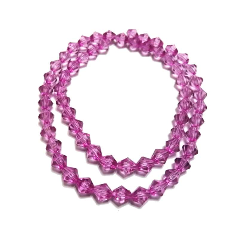 Beads / Acrylic Beads -8mm -60pcs-pink facetted bicone- crystal optic / Beads for crafting