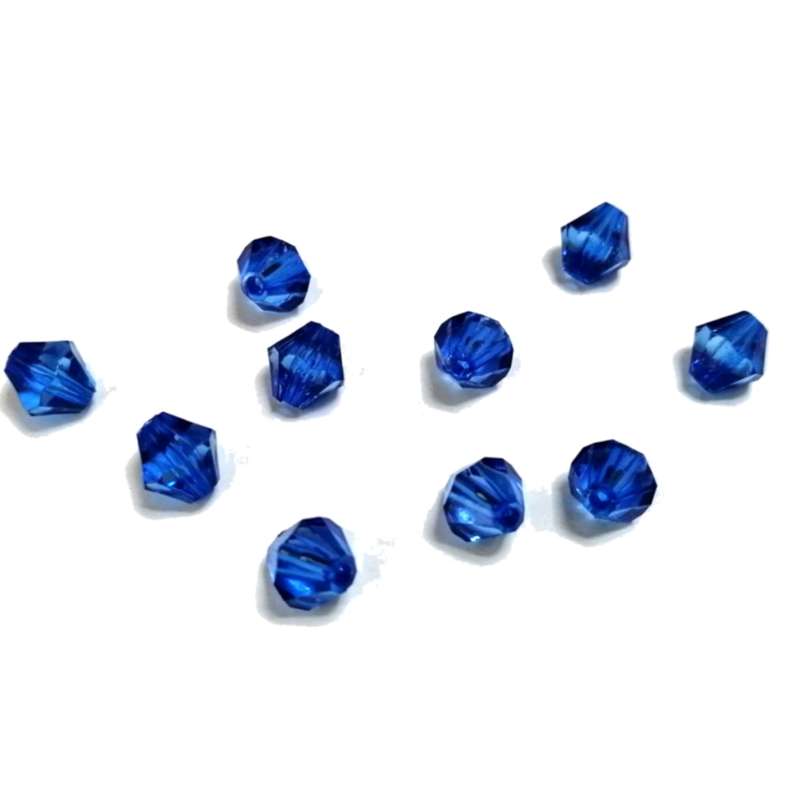 Beads / Acrylic Beads -8mm -150pcs-blue facetted bicone- crystal optic- for jewellery crafting