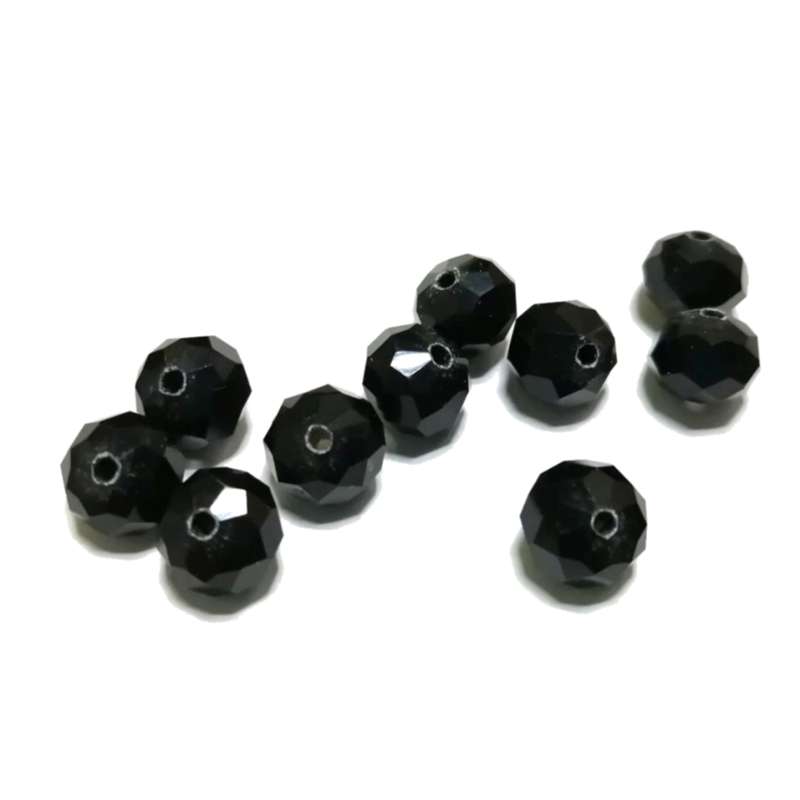 Beads /Crystal Beads - 10mm - black - 10pcs/ Beads for crafting