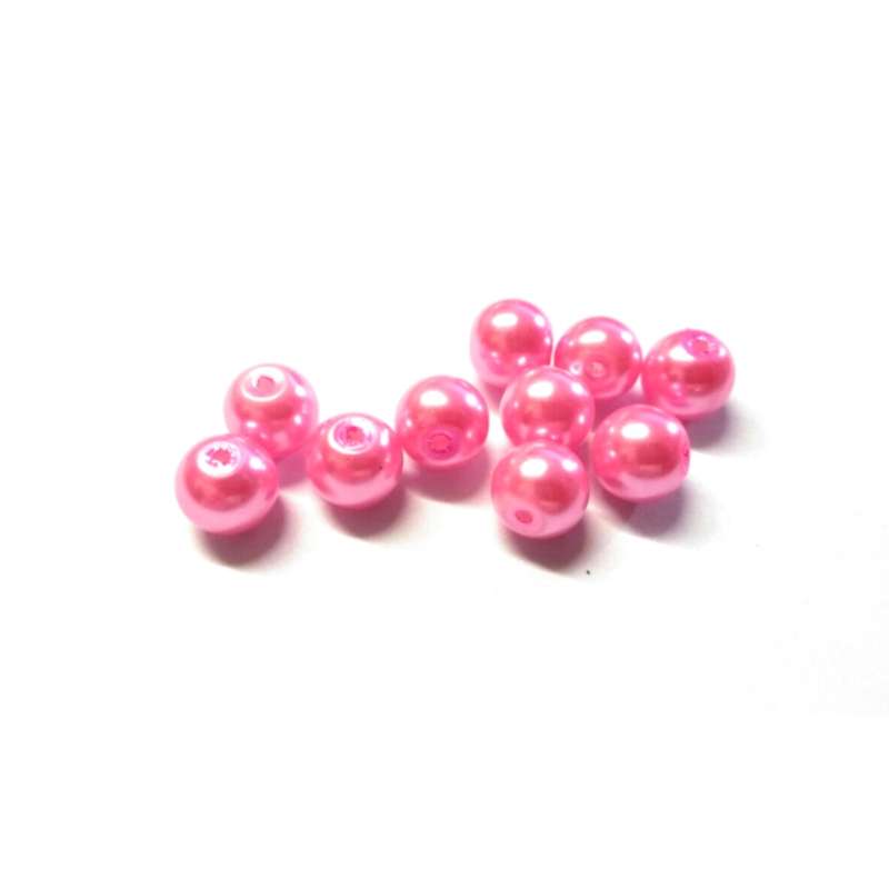 Beads / Glass Pearl Beads - 10pcs  - pink  - 8mm / Beads for crafting