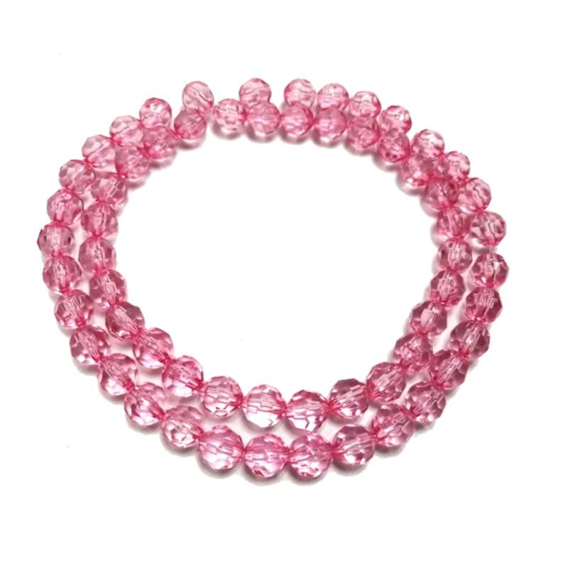 Beads / Acrylic Beads -8mm -60pcs-round rose facetted - crystal optic - for jewellery crafting