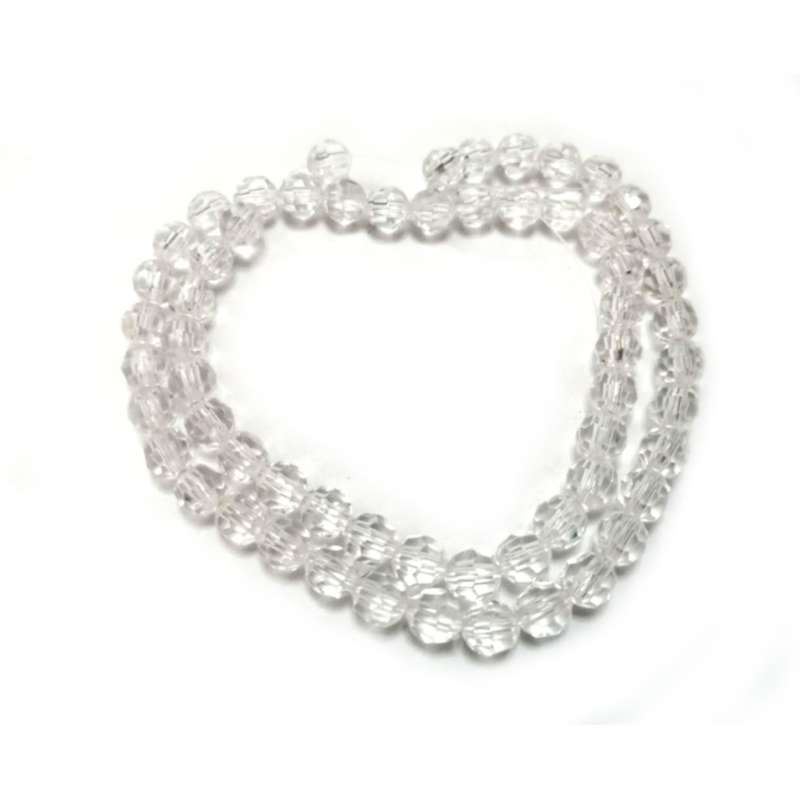 Beads / Acrylic Beads -6mm -60pcs-round clear facetted - crystal optic - for jewellery crafting