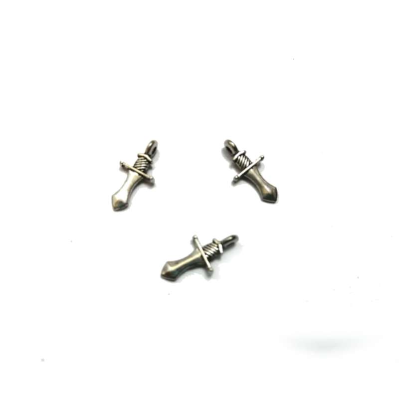 Pendant / Swart- Pendants - 3pcs - 16mm silver color / for crafting